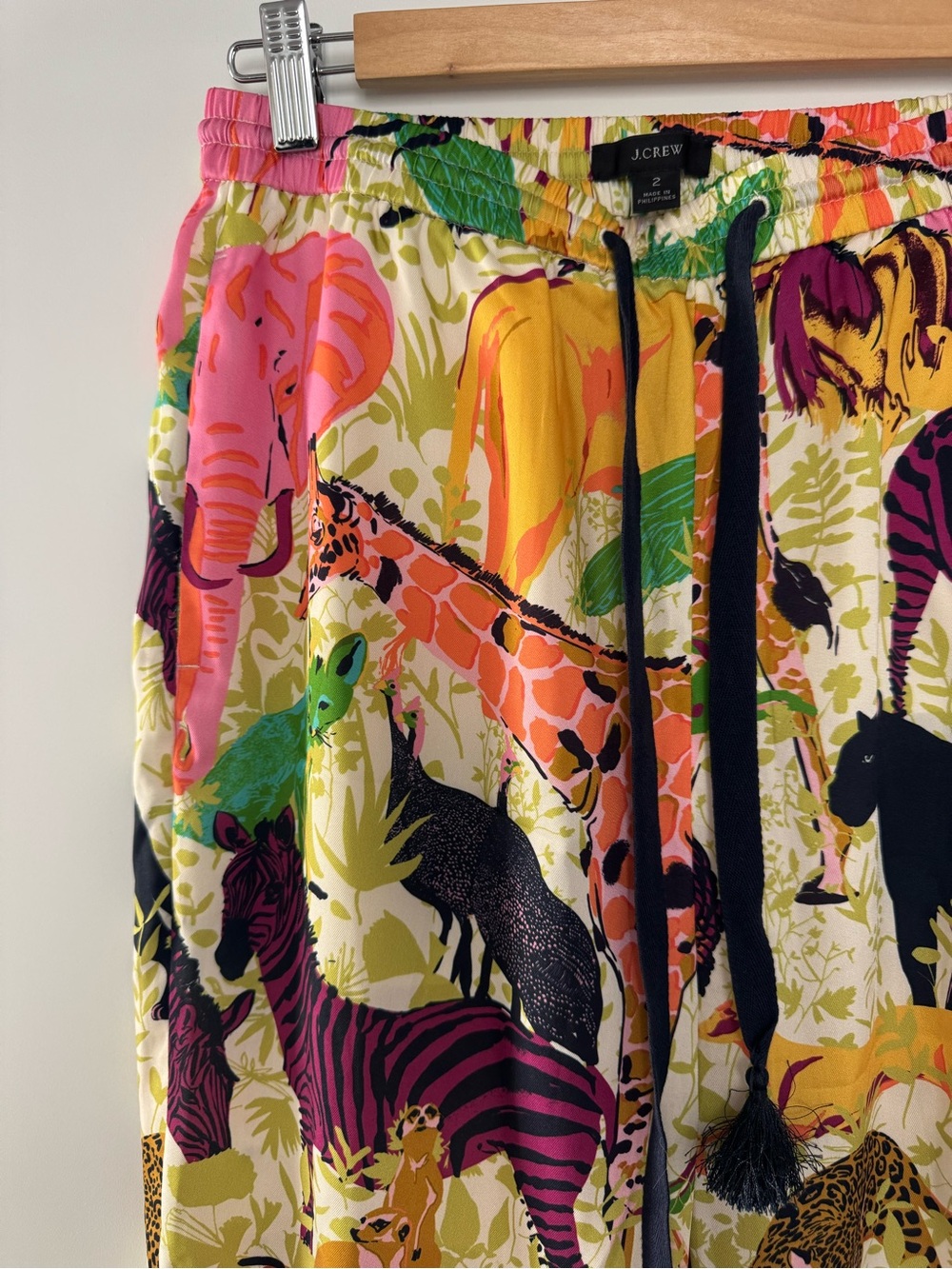 J. Crew Multicolor Jungle Animal Print Casual Pants
